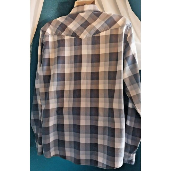 Mens Guess Long Sleeve Western Cowboy Shirt XL Blue and Gray - Picture 5 of 9